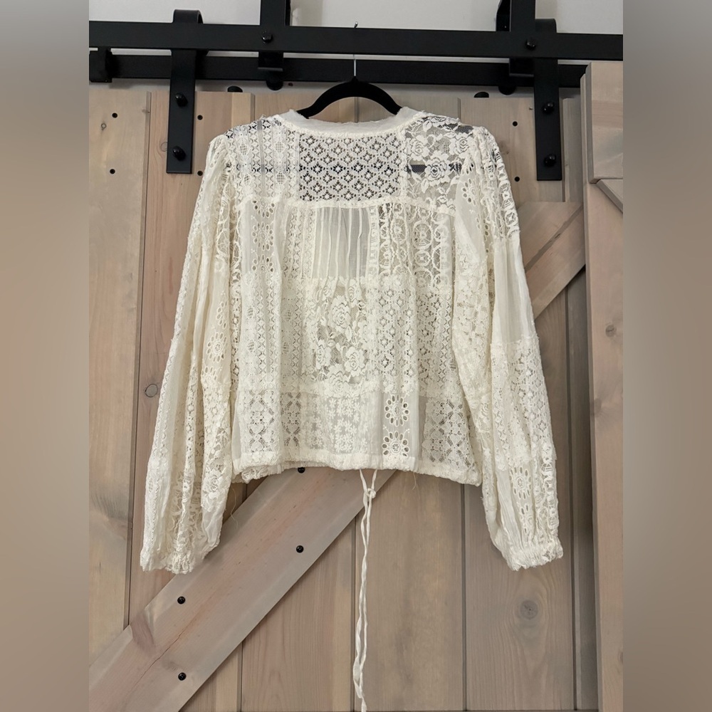 NWT Free People One Naya Lace Blouse - Picture 7 of 9